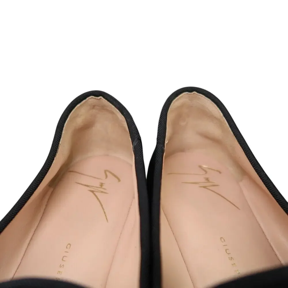 Giuseppe Zanotti Shoes Women 36 Slipper Loafer Shark Crystal Charm Fashion Black